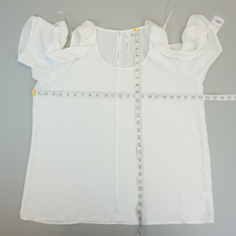 NY Collection Ruffle Cold Shoulder Blouse Top - Picture 8 of 8